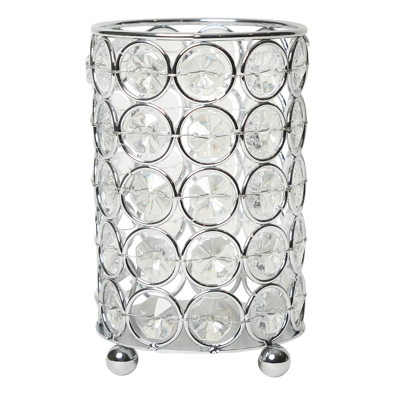 Elegant Designs™ Chrome Crystal Decorative Candle Holder